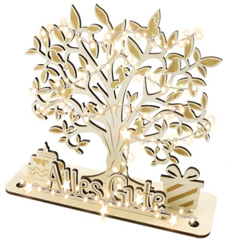 Aohcae Geldgeschenk Hochzeit Holz, Lebensbaum Holz Geldbaum Geschenk mit LED, Hölzerne Hochzeit Ausgefallene Geldgeschenke Hochzeit Amazon, Holzbaum Hochzeitsgeschenke für Brautpaar