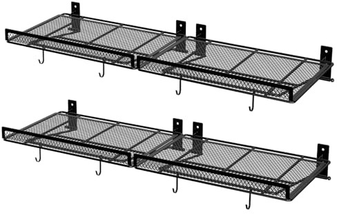 BABKAS 4 Pack Garage Wall Shelving,16.5 x 12.2 Garage Shelving Wall Mounted for Garage, Office,Laundry Room,Basement,Closet and Kitchen, Holds Up to 320 Lbs