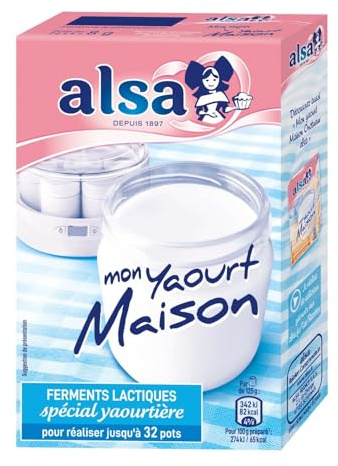 Ferment Lactiques Yaourt Maison Spécial Yaourtière ALSA - les 4 sachets -8g Lot De 4 - Par Lot