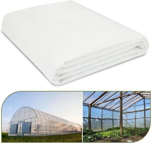 Atoke Lámina de polietileno extragruesa de 3 x 10 m, lámina de plástico transparente resistente, resistente a los rayos UV de 6 mm, para invernadero, cubierta de plástico para granjas, agricultura