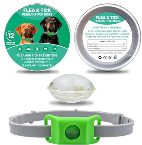Aquality Pets Collare Antiparassitario Naturale, Ciondolo Repellente Per Pulci E Zecche Per Cani (Verde)