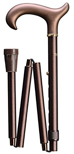 Gastrock Gehstock Faltstock mit Derby-Softgriff höhenverstellbar, bronze