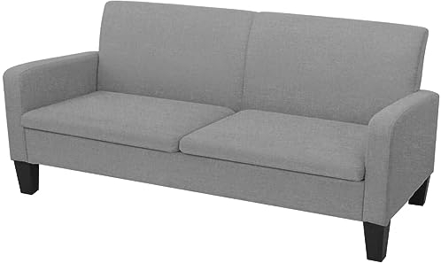 vidaXL Sofa 3-Sitzer Hellgrau Couch Stoffsofa Polstersofa Loungesofa Sitzmöbel