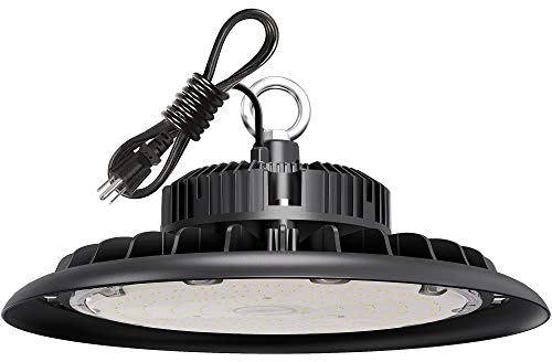 UFO LED High Bay Light 150W 21,000lm 5000K Daylight 600W HID/HPS Equivalent with US Plug 5’ Cable LED Warehouse Lights Commercial Shop Workshop Garage Factory Lowbay Area Lighting Fixture, Non-Dim