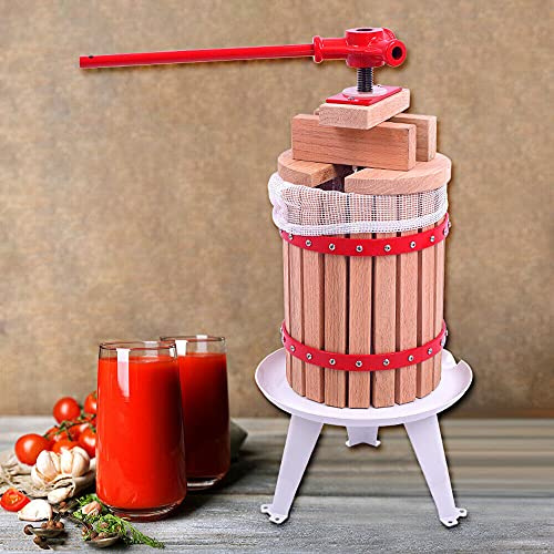 NAIZY Pressoir à Fruits Manuel 30L Presse à Vin avec Sac en Tissu Presse à Pommes Presse à Jus de Poire Presse à Purée (Presse à Fruits,30L)