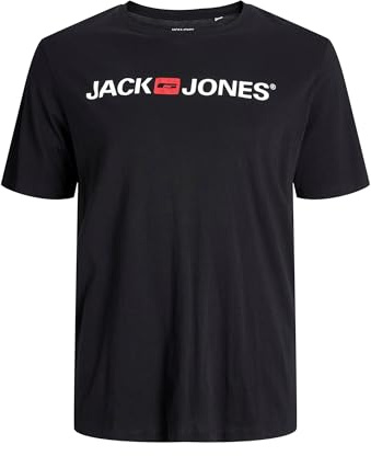 JACK & JONES JJECORP LOGO TEE SS CREW NECK NOOS PLS, T-Shirt Uomo, Nero (Black), 7XL