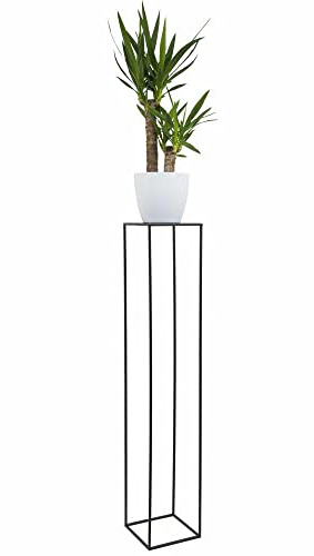 HowHomely Supporto per fiori in metallo nero da 130 cm - Supporto fiori alto - Supporto per vasi nero