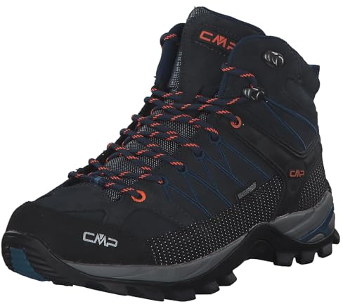 CMP RIGEL MID TREKKING SHOES WP, Zapatos de trekking, Hombre, B.Blue-Flash Orange, 39 EU