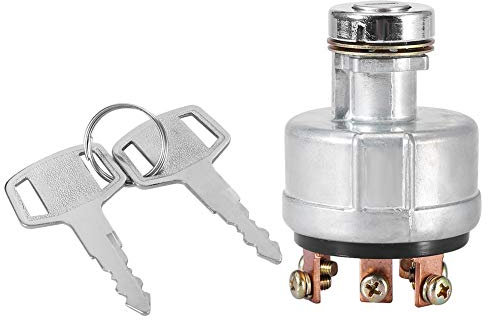 KIMISS Interruptor encendido tractor con precalentamiento + marco motor de arranque para Kobelco Sk200-3 Sk200-5 Sk120-5 con llave impermeable excavadora cables 6