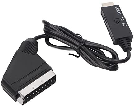 Convertisseur SCART vers HDMI, Adaptateur de Convertisseur Vidéo SCART vers HDMI 720P 1080P, Prise en Charge Pal NTSC3.58 NTSC4.43 Secam, Compatible avec Le Décodeur Xbox DVD