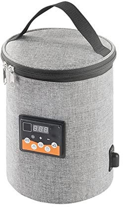 Auto Flaschenwärmer, Asudaro Lebensmittelwärmer Tasche 12V Auto Beheizte Lunchtasche Tragbare Babyflaschenwärmer Tasche für 3 Flaschen USB Milchwärmer -3L -20W,Einstellbare Temperatur (bis 60°C) Grau