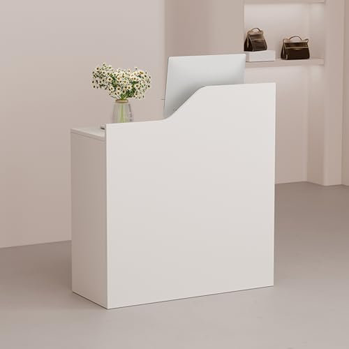 Leaceuv Empfangstheken,Rezeption,Rezeptionstheken,Empfangstheke, Schubladen,Empfangstresen,Tresen Bar Theke Messetheke,Modern Kassen Stehtisch,für Hausbar,Büro,Salon,Firmen,Klinik(Wit,60x40x95cm)
