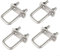 4 Stück U-Bolzen, M6 U-Schäkel 50 mm x 80 mm, Edelstahl-Vierkantrohr-U-Bügel mit Mutter-Rahmen-Unterlegscheiben, für Abschleppen, Autos, Schiffe