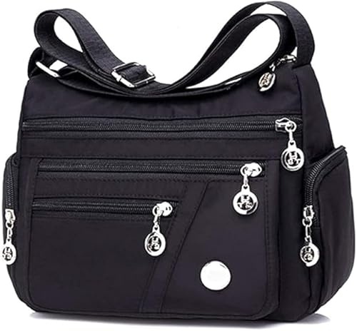 Fueegue Sac à bandoulière pour femme, imperméable, multi-poches, grande capacité, sac à main pour le travail décontracté