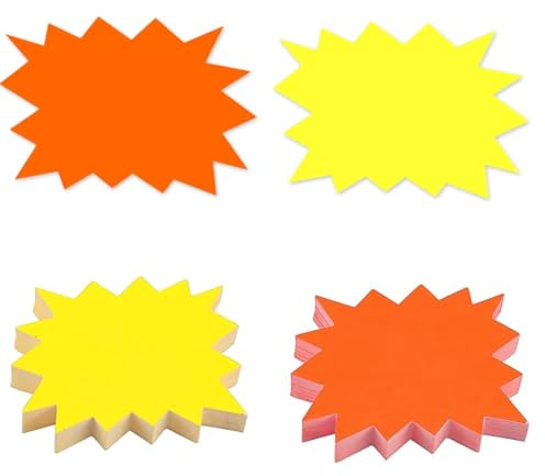 JYNXOR 200 Pièces Étiquettes de Prix Etiquette Promo, Étiquette de Vente au Détail en Papier, Étiquettes Promotionnelles, Signe de Magasin de Détail, Étoile Etiquettes Prix pour Boutique Supermarché