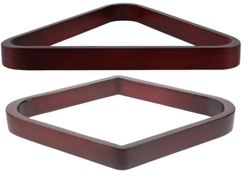 VICASKY 2 Pezzi Set 2 Pezzi Supporto Triangolare e Rombo in Legno Massello per Tavolo da Biliardo Professionale, Porta Palline Stabili e Leggeri per Snooker e Pool, Accessori per Sala