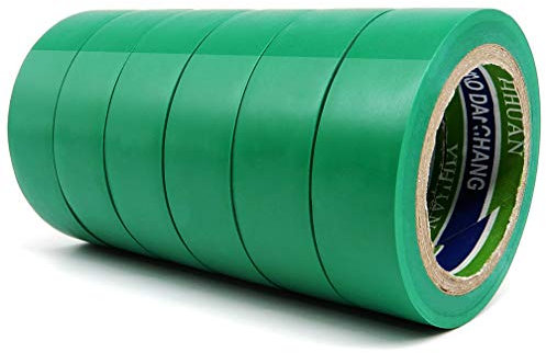 ALBOYI Green Electrical Tape 6 Rolls, 17mm x 9m Self-Adhesive PVC Insulation Gaffer Tape for Insulating, Repairing and Protecting Wires