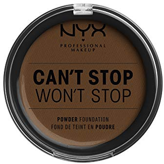 NYX Professional Makeup Can't Stop Won't Stop Full Coverage Powder Foundation, Matte Finish, Shine Control, Long Lasting, Vegan Formula, Shade: Walnut