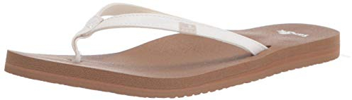 Sanuk Damen Yoga Joy Flipflop, White Tan, 40 EU