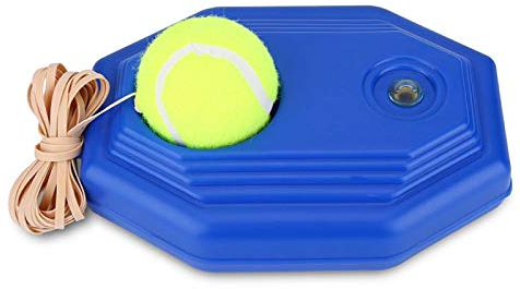 Entraîneur de balle de tennis, équipement d'outil de formation pratique d'auto-apprentissage - Ensemble d'entraîneur de base de balle de tennis avec corde élastique en caoutchouc pour une pratique ind