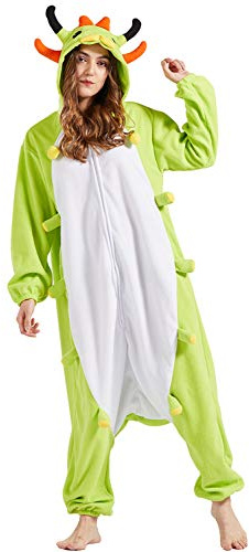 DarkCom Unisex Adulto Animale Onesie Bruco Cosplay Onesie Halloween Carnevale Costume per Uomo Donna L