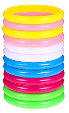 12 Piezas Brazaletes de Plástico Pulseras Bonitas de Resina de Color Pulseras Anillos de Fiesta Favores de La Joyería de Plástico para Niños Mujeres Regalo de Niña para
