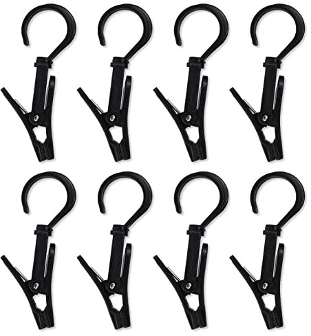 LAMXD 8 Pcs Tent Canopy Clip Light Hooks Adjustable Multifunctional Tent Canopy Clip Outdoor Camping Equipment Accessories
