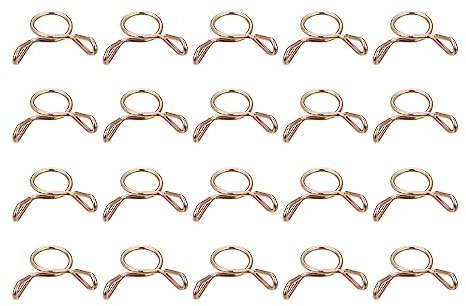 sourcing map Collier Serrage Carburant Ligne Tuyau Clip, 20pcs 7mm ID Apte 5.5-6mm Tuyau 65Mn Acier Unique Fil Tubes Ressort Pinces pour Air Tuyaux, Eau Tuyaux, Silicone Tubes