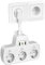 Ciabatta Multipresa con Interruttori Indipendenti, Presa Multipla Salvaspazio 3 Prese Schuko con Interruttore Ciabatta Elettrica USB C Adattatore Multipresa parete Spina Tedesca Cavo 0,1m, Bianco