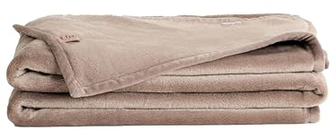 UnHide Lil Marsh Traveler – resefilt – fuskpäls filt – hållbar, lätt, extra mjuk filt – 300 GSM – maskintvättbar – perfekt för bilresor och bilresor – Mocha Shar Pei (50 tum x 60 tum)