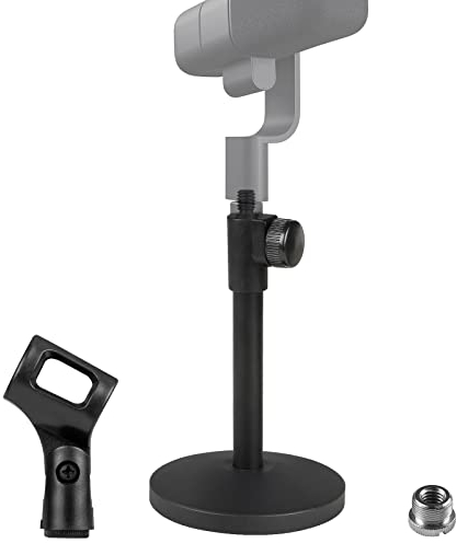 Geekria for Creators Support de microphone de table télescopique compatible avec Blue Yeti, Yeti X, Yeti Nano, Sona, Snowball iCE, Ember, Spark SL Support de micro de bureau réglable avec base lestée