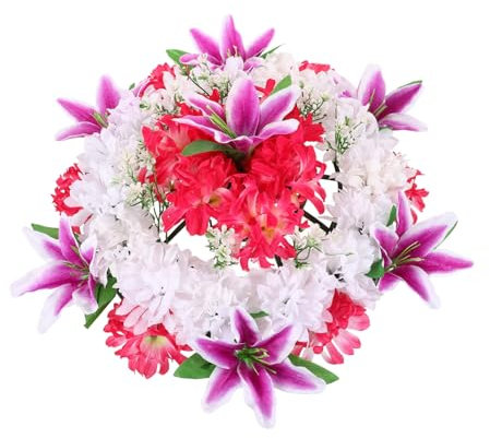 Ciieeo Couronne Artificielle De Fleurs Funéraires Couronne De Cimetière Guirlande pour Tombe Décoration De Deuil Fleur De Sacrifice