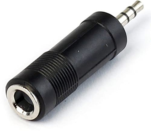 REY Adaptador Clavija de Audio Jack 6,3mm Hembra a Jack 3,5 mm Macho Stereo