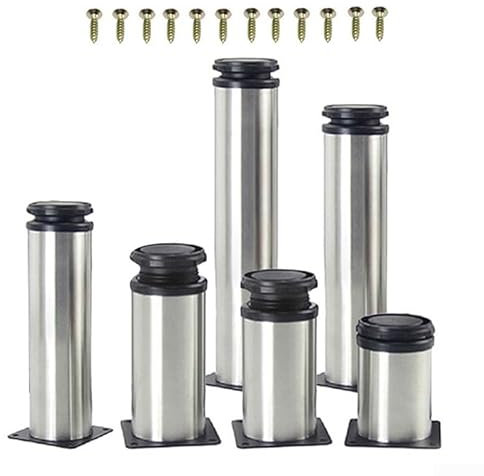 EpheyFIF Edelstahl-Möbelbeine, 1 Stück, 5–15 cm, für Schrank, Tisch, Sofa, Bett, Tisch, Fuß, runde Möbelpolster, Schutz, Schrank, Küche, Tischbein (10 cm)