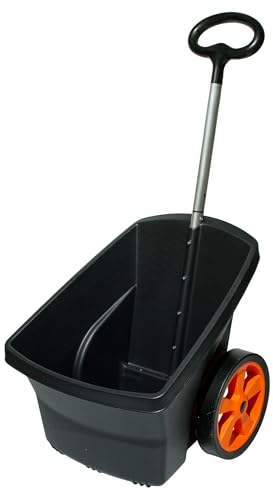 ScarMaxx - Schubkarre 2 Räder - Gartentrolley Kunststoff - Gartenwagen Transportwagen - Gartenkarre für Laub, Abfall - Belastbarkeit bis 50 kg, Fassungsvermögen 67 L - Schwarz