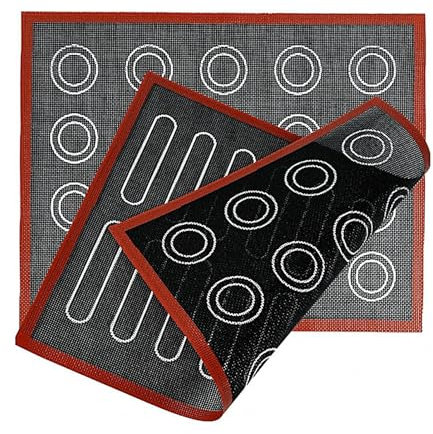 Tappetino Microforato per Forno |2PCS Tappetino da Forno in Silicone |Tappetini per stendere la pasta per pasticceria |Tappetino a Doppia Faccia Antiaderente |Tappetini da forno macaron riutilizzabili