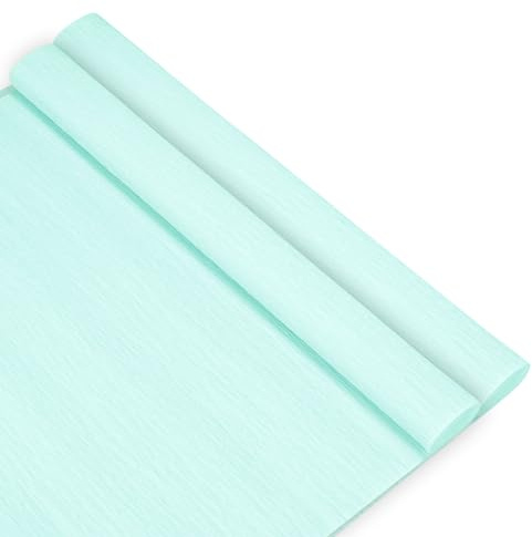 M METERXITY 2-pack crepe-pappersrullar, 2,5 m x 50,8 cm (LxB) mjukt pappersströmmark, dekorativt hantverksströmmer, breda Crepe-pappersark för gör-det-själv/omslagspapper hantverk/dekoration