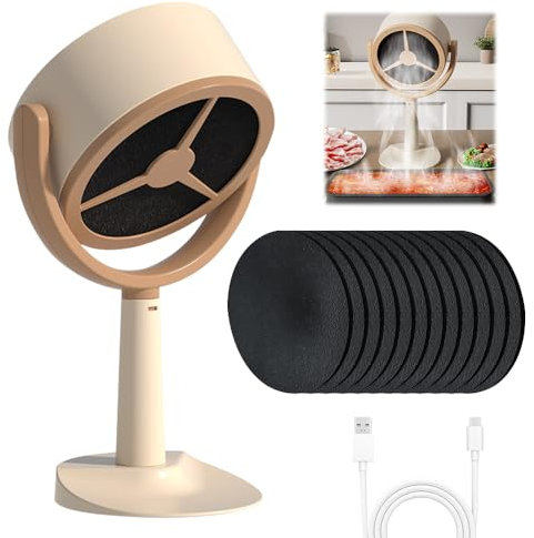 Foreverup Smoke Away Purifier,Smoke Purifier Fan,Indoor Kitchen Mini Fan,Portable Kitchen Desktop High Fans for Smoking with 12pcs Filter Cotton, Mini Cooker Hood for BBQ, Hot Pot