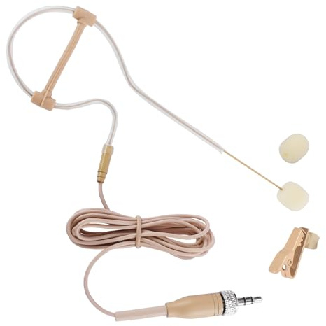 Concealed Single Earhook Headset Microphone Compatible with Sennheiser Wireless Bodypack Transmitter, Omnidirectional Condenser Mic with Windscreen, Ideal for Lectures, Singing 3.5mm Lock Plug