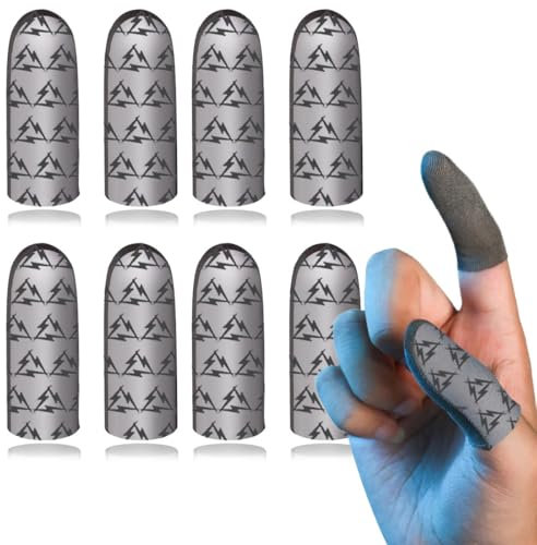 COYUN 8 Piezas Gaming Finger Sleeves, Dedales para Jugar al Movi, Dedales Gamer, Finger Sleeve Gaming, Paquetes Dedales Gamer, Anti-Sudor Pantalla táctil de Dedo Manga Transpirable Compatible Móviles