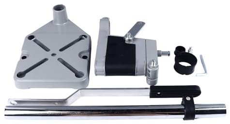 Segrehy Supporto per trapano a colonna, staffa universale, supporto per gui per trapano elettrico multifunzionale, altezza regolabile, angolo per lavorazione del legno, base in lega di