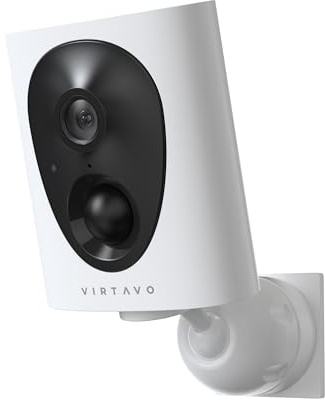 VIRTAVO VF1 Security Camera Outdoor Wireless, 2K Starlight Colour Night Vision, Wire-Free Rechargeable Battery CCTV Camera, No Monthly Fee, PIR Motion Detection, Siren & Two-Way Talk