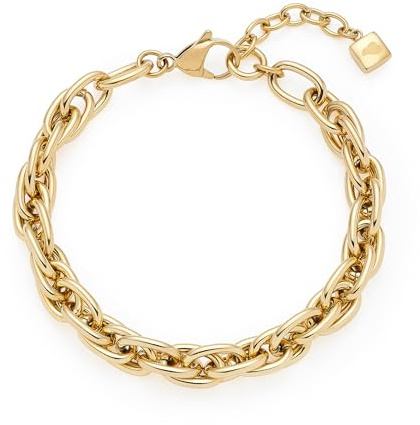 JEWELS BY LEONARDO armband sina, armsmycken av guldfärgat rostfritt stål, sammanflätade inuti varandra, täta kedjelänkar, 19–21,5 cm långa, smyckesgåva för kvinnor, 025386