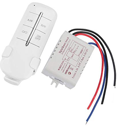 ZJchao Interruptor de Control Remoto Inalámbrico 1/2/3/4 Canales AC 180 240V 1000W para Salida de Lámpara de Luz Panel de Pared Digital Compatible con de Iluminación del Hogar (#1)