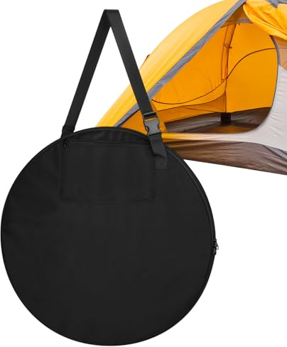 de Almacenamiento para Vestuario – 58 x 58 x 4 cm de Nailon, de Transporte Plegable para Tienda, Bolsillo Frontal con Cremallera, Correa Ajustable | Camping, Viajes, Playa, Senderismo