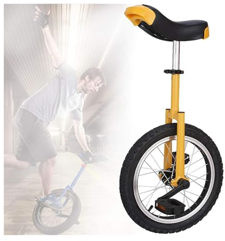 SFQEVHRZ Monociclo, Bicicleta de una Sola Rueda con Ruedas Antideslizantes 20 Pulgadas, llanta aleación, neumático Extra Grueso y Asiento Ajustable(Giallo)