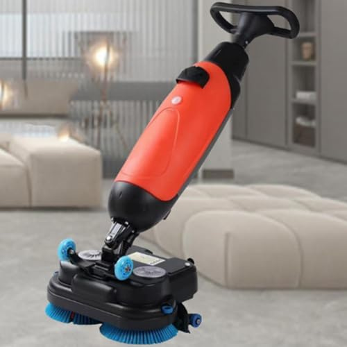 RETRIN Limpiadora de Suelos Comercial 3 en 1 - Fregadora, Pulidora y Aspiradora Rotativa con Cabezal Doble Eléctrico 360°,Batería 36V,10.5Ah,para Mantenimiento Eficiente en Grandes Superficies