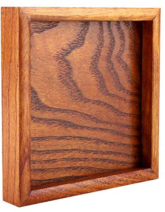 HEEPDD Bandeja de Madera, Bandeja de Madera para Servir Alimentos, té de Maciza Hecho a Mano, 30x30cm, Porción Cuadrada para café y Refrigerios (12,5 * 12,5 cm)