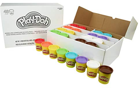 Play-Doh Super Schoolpack, 48 Dosen Knete für fantasievolles und kreatives Spielen, 8 Farben