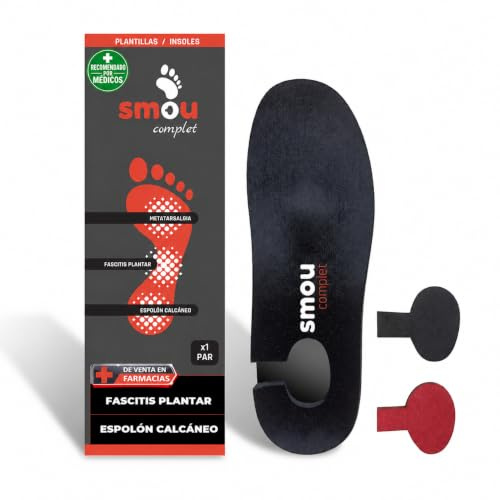 Ortopediska Skoinlägg SMOU Complet – Sulor för Plantar Fasciitis, Hålfotsstöd och Hallux Valgus – Handgjorda i Spanien – Fast Bas med Pelott – Herr och Dam, Arbetsskor och Vardagsskor